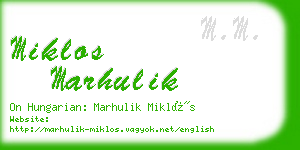 miklos marhulik business card